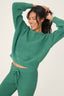 Cozy Chenille Waffle Long Sleeve Top - Forest