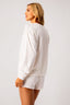 Terry Cable Crew Long Sleeve Top - Ivory