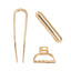 Mini Metal French Hair Pin & Clips 3pc Set - Gold