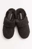 Cable Knit Slippers - Black