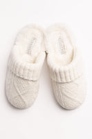 Cable Knit Slippers - Ivory