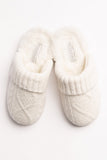 Cable Knit Slippers - Ivory