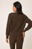 Cozy Chenille Waffle Long Sleeve Top - Chocolate