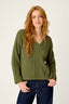 Cozy Chenille V-Neck Sweater - Olivine