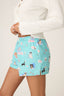 Flannel Short -Turquoise Dogs