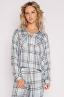 Mad for Plaid Top - Ice Blue
