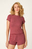 Pretty Stripes Short - Wine