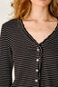 Pretty Stripes Long Sleeve Top -Onyx