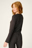Pretty Stripes Long Sleeve Top -Onyx