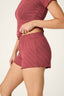 Pretty Stripes Short - Wine