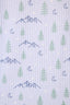 Fabric swatch with mountains and trees on waffle material.