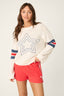 Star Spangled Summer Long Sleeve Top - Ivory