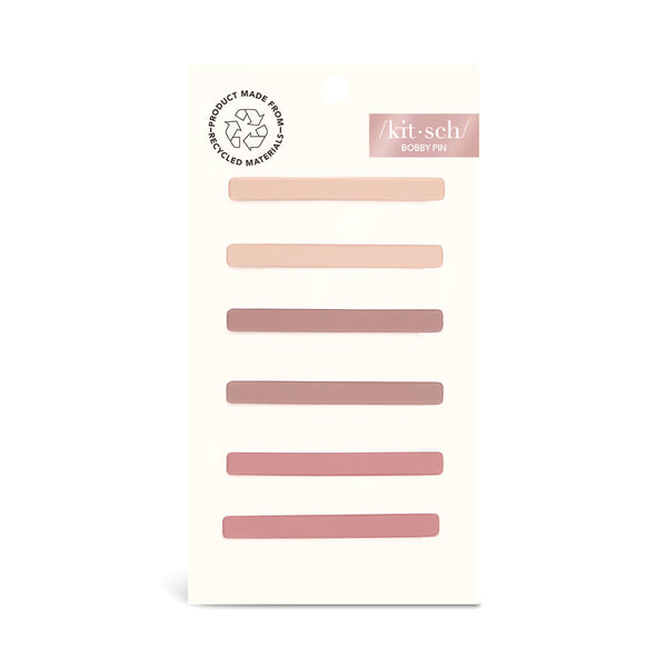 Enamel Bobby Pins 6pcs- Terracotta
