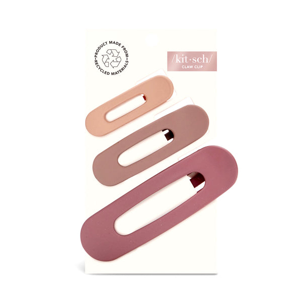 Flat Lay Claw Clip 3pc Flat- Terracotta