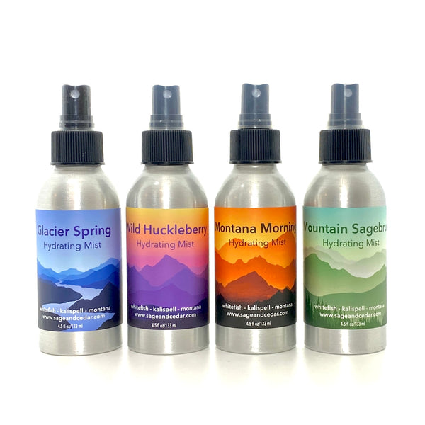 Montana Inspired Hydrating Mist in 4 fragrances by Sage and Cedar.