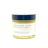 Rose Water and Aloe Renewing facial cream.